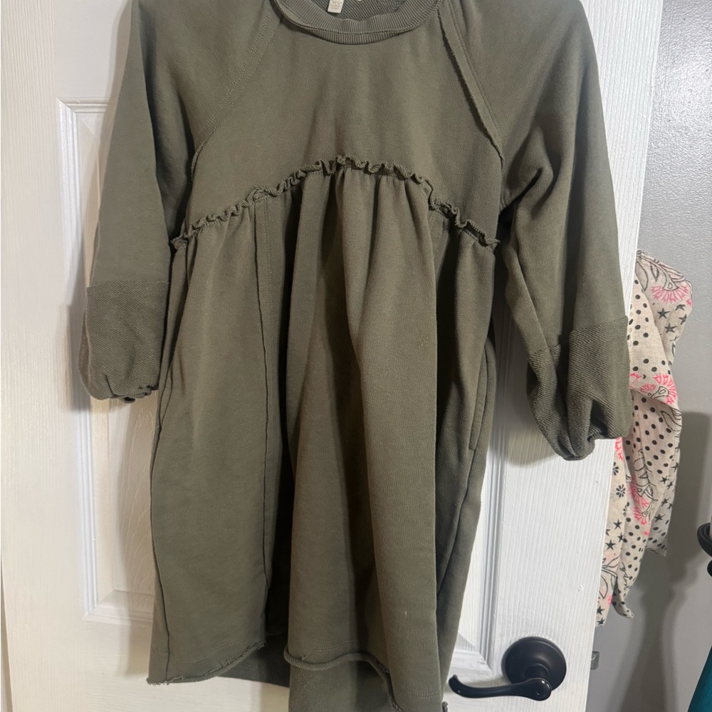 Olive Green Kids Dress